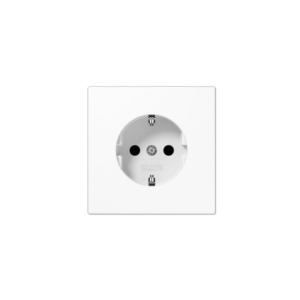 Kištukinis lizdas su įžeminimu ir dangteliu JUNG LS1520KLWW (baltas, 16A/250V)