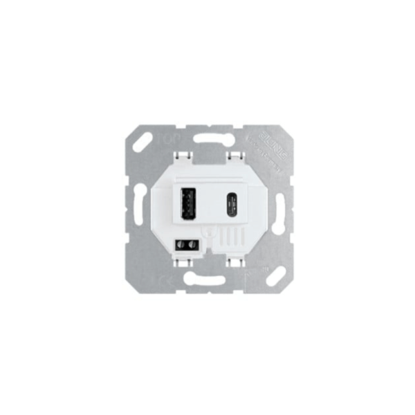 USB įkroviklis JUNG USB15CAWW (USB A, USB C) 3A